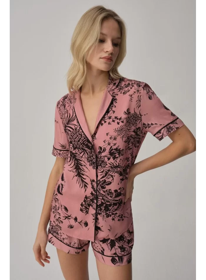 LUNA Şık Rose Renkli Kadın Pijama Takımı
