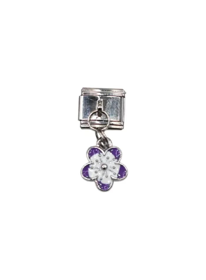 Mor Renk Yonca Desenli İtalyan Charm