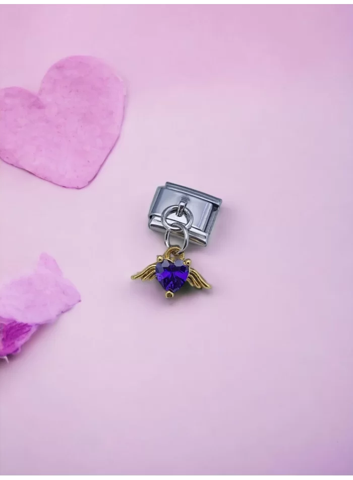 Mor Taşlı Sallantılı Charm