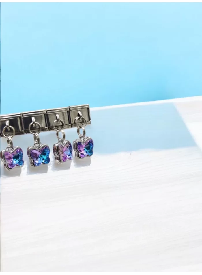 Neon Renk Kelebek Detaylı İtalyan Charm