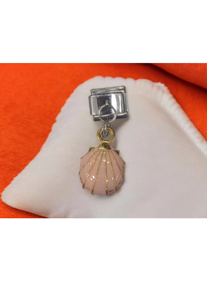 Pembe İstiridye Detaylı Sallantılı İtalyan Charm