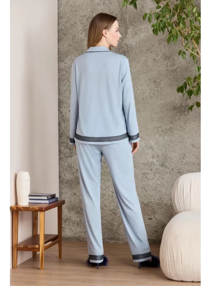 Penye Biyeli Şık Kadın Gecelik Pijama