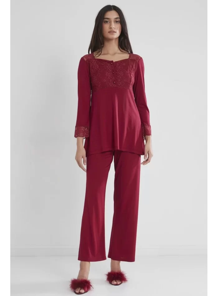 Penye Şık Bordo Pijama Takımı