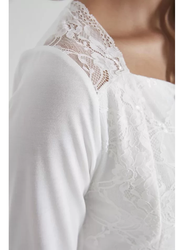 Penye Şık Ekru Pijama Takımı