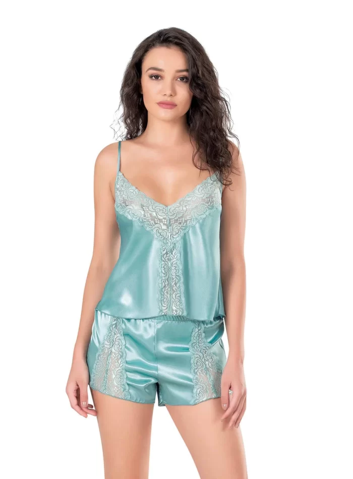 Aqua Saten Şık Babydoll Pijama