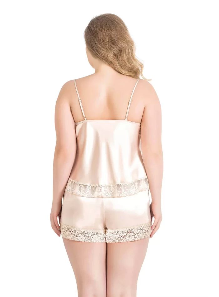 Büyük Beden Şık Saten Babydoll Şort Takımı