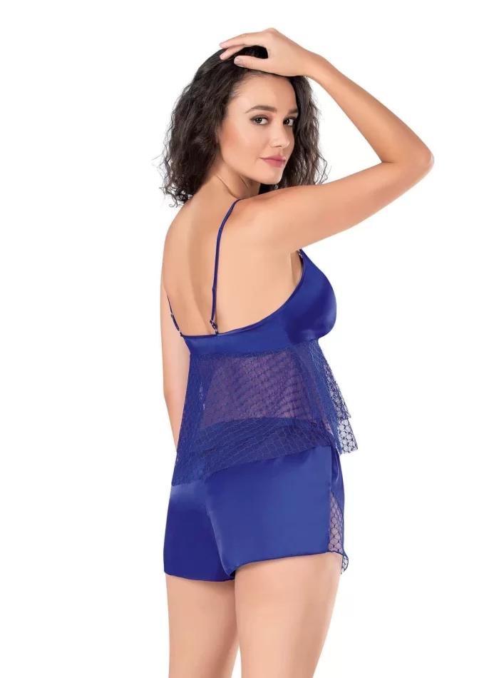 Saks Şık Saten Babydoll Şort Takımı