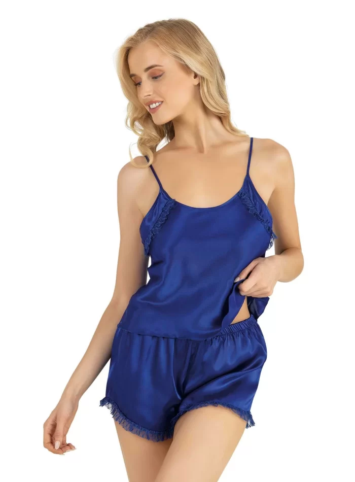 Saks Şık Saten Şort Takımı