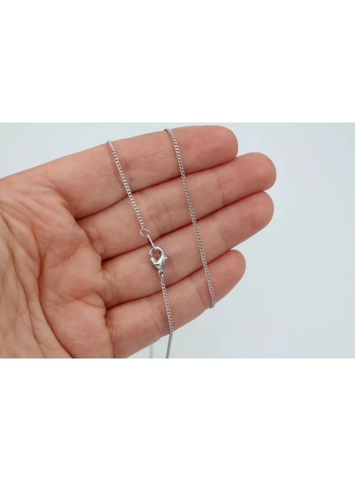 Rodyum Kaplama Düz Zincirli Hazır Kolye 40cm