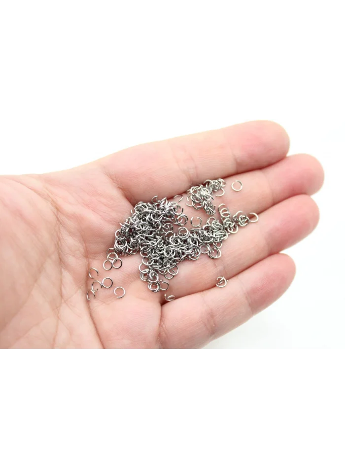 Rodyum Renk Çelik Halka 4mm