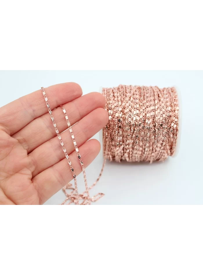 Rose Kap. Basık İnce Zincir