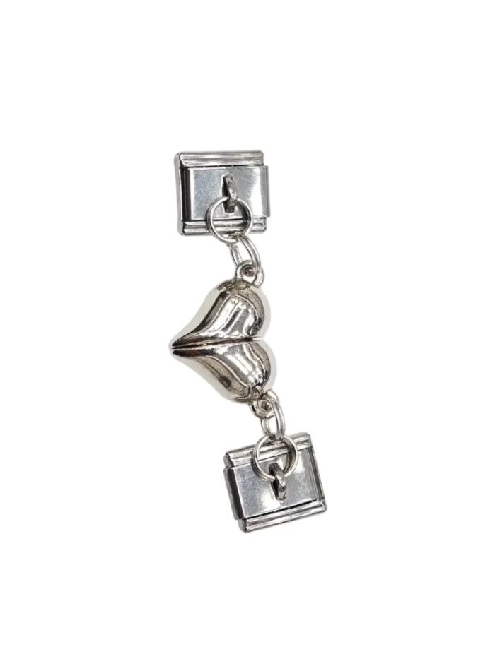 Sallantılı Çift Kalp Charm 2 Parça