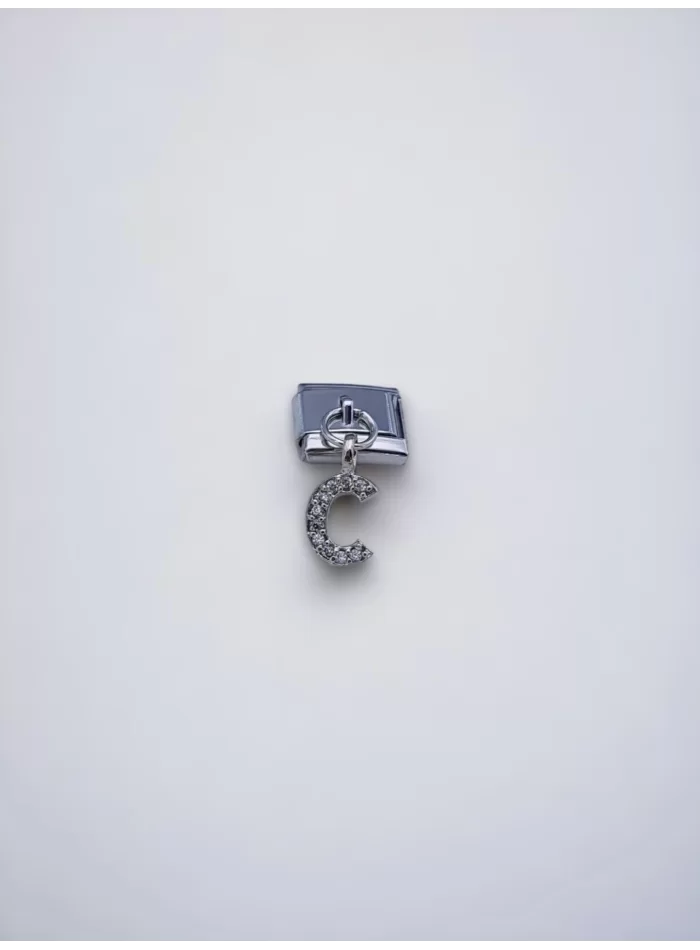 Sallantılı Harf Charm C Harfi Gümüş Renk