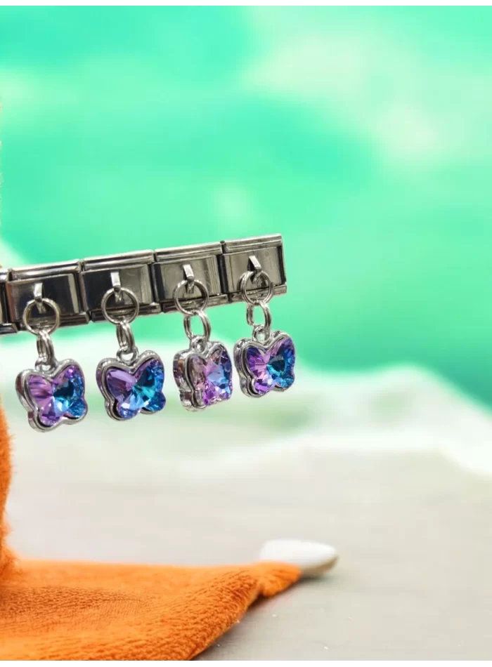 Sallantılı Kelebek Detaylı İtalyan Charm