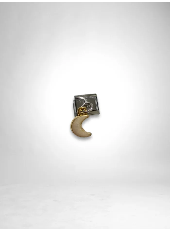 Sallantılı Sarı Hilal Detaylı İtalyan Charm