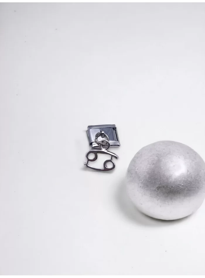 Sallantılı Yengeç Burcu Charm Gümüş Renk