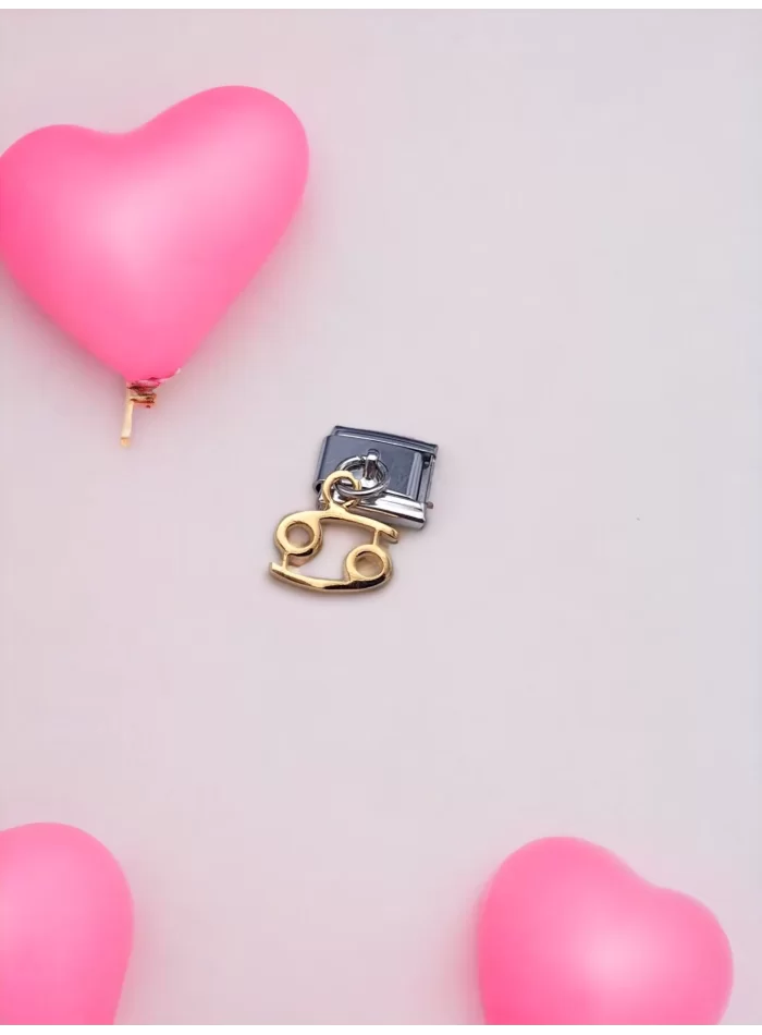 Sallantılı Yengeç Burcu Charm Sarı Renk