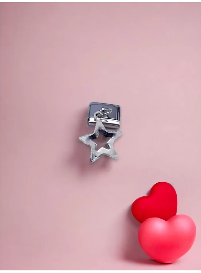 Sallantılı Yıldız Charm Gümüş Renk