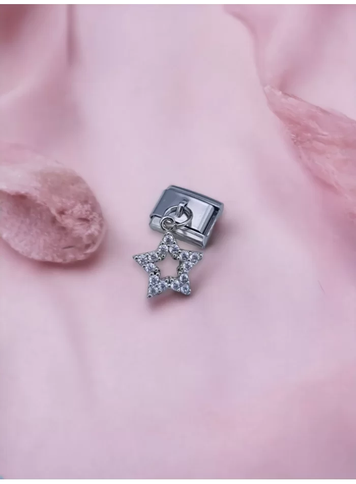Sallantılı Zirkon Taşlı Yıldız Charm
