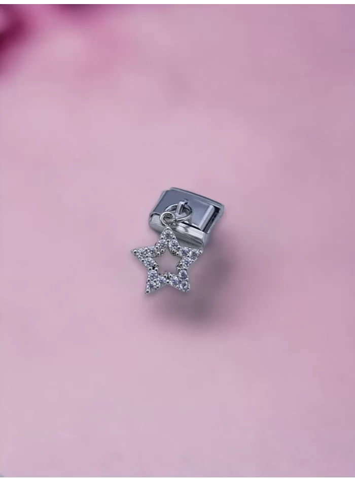Sallantılı Zirkon Taşlı Yıldız Charm