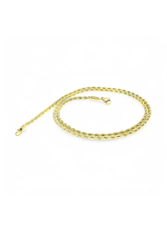 Sarı Sarmal Çelik Kolye 3Mm