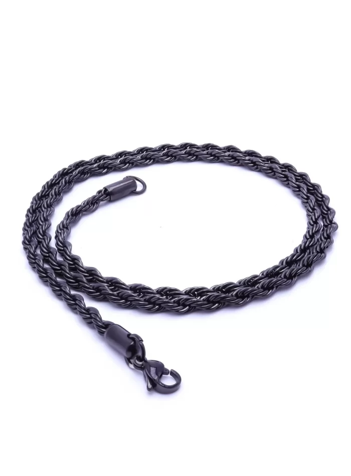 Sarmal Halat Çelik Kolye 4Mm