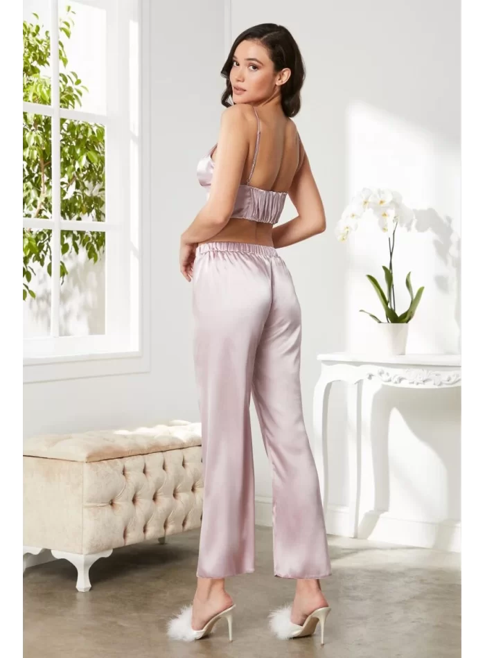 Kaliteli Şık Rose Renkli Kadın Pijama Takımı