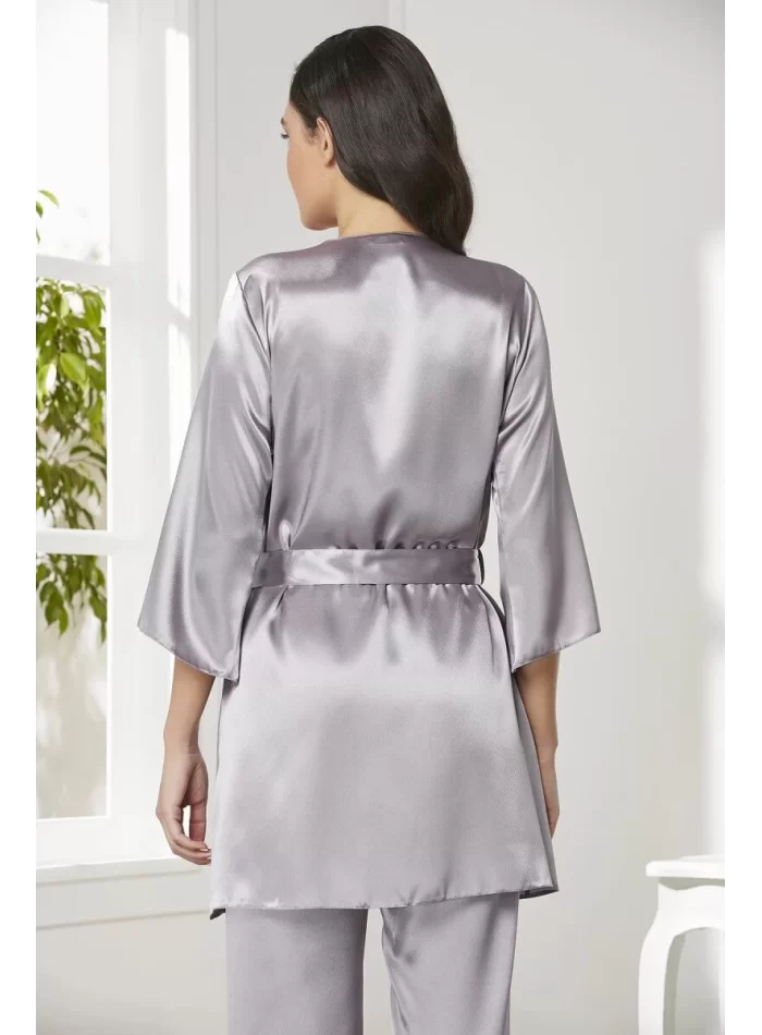 Kaliteli Şık Saten Kadın Pijama Takımı - Royal
