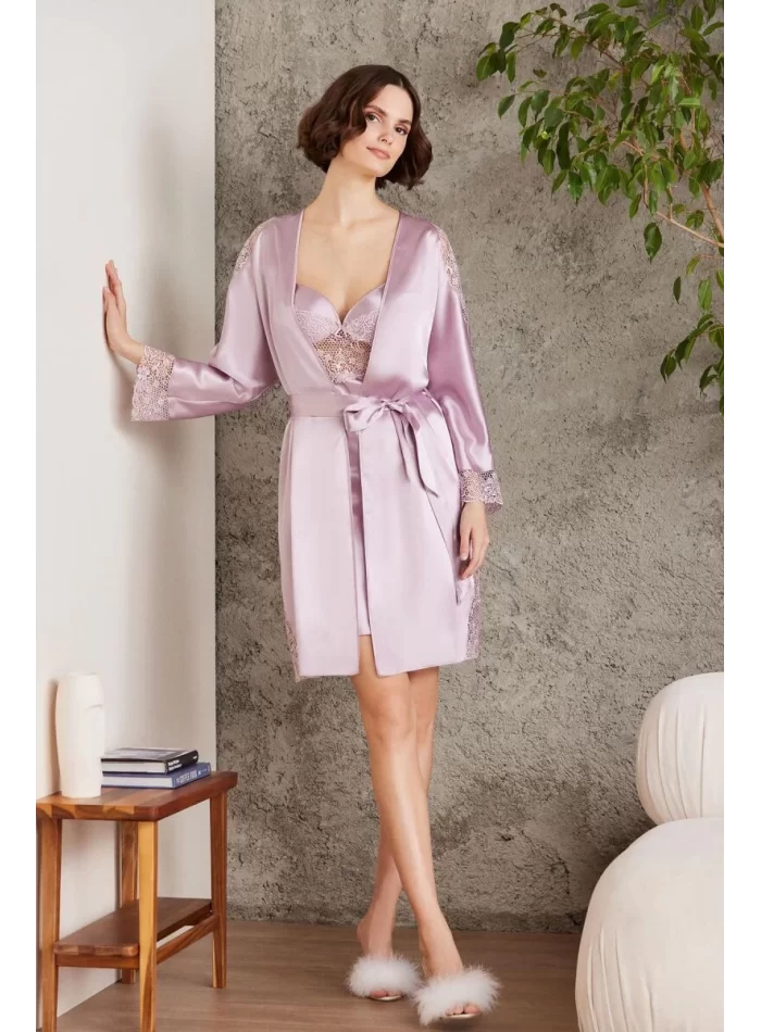 LUX Şık Saten Gelin Çeyiz Seti - Rose Renk