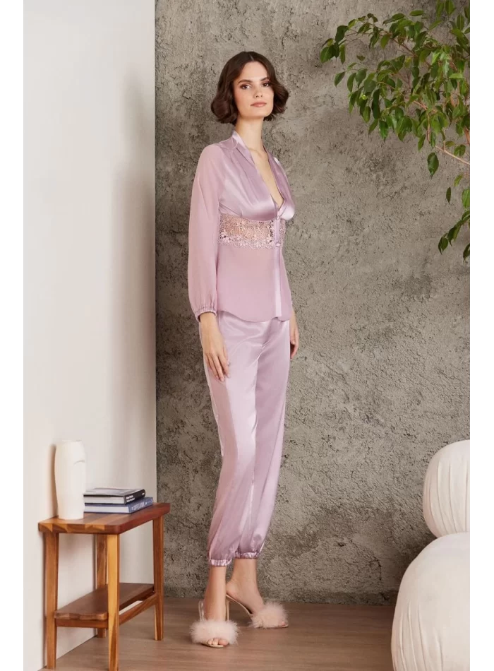 LUX Şık Saten Gelin Çeyiz Seti - Rose Renk