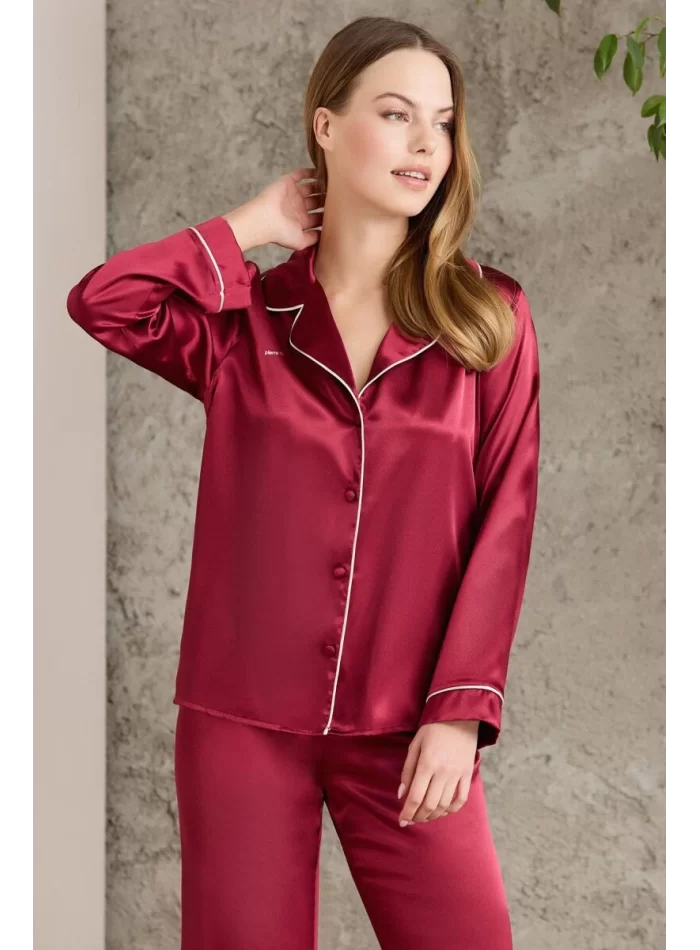Kaliteli Şık Bordo Kadın Pijama Takımı