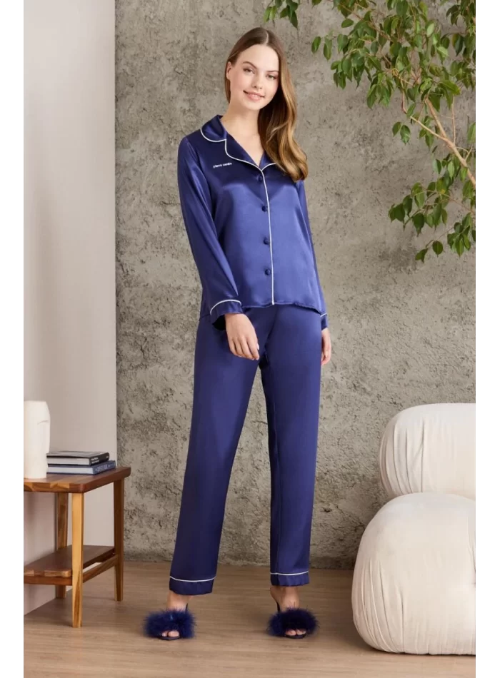 Kaliteli Şık Lacivert Kadın Pijama Takımı