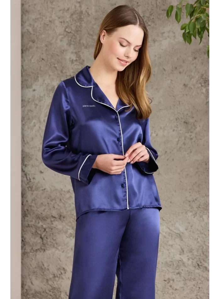 Kaliteli Şık Lacivert Kadın Pijama Takımı
