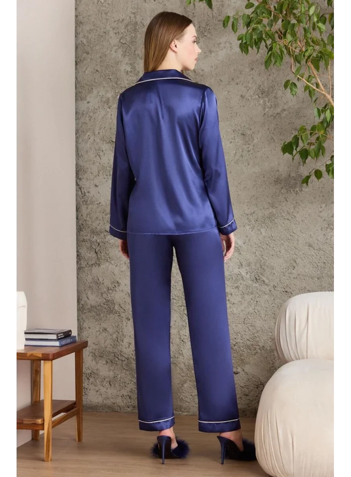 Kaliteli Şık Lacivert Kadın Pijama Takımı