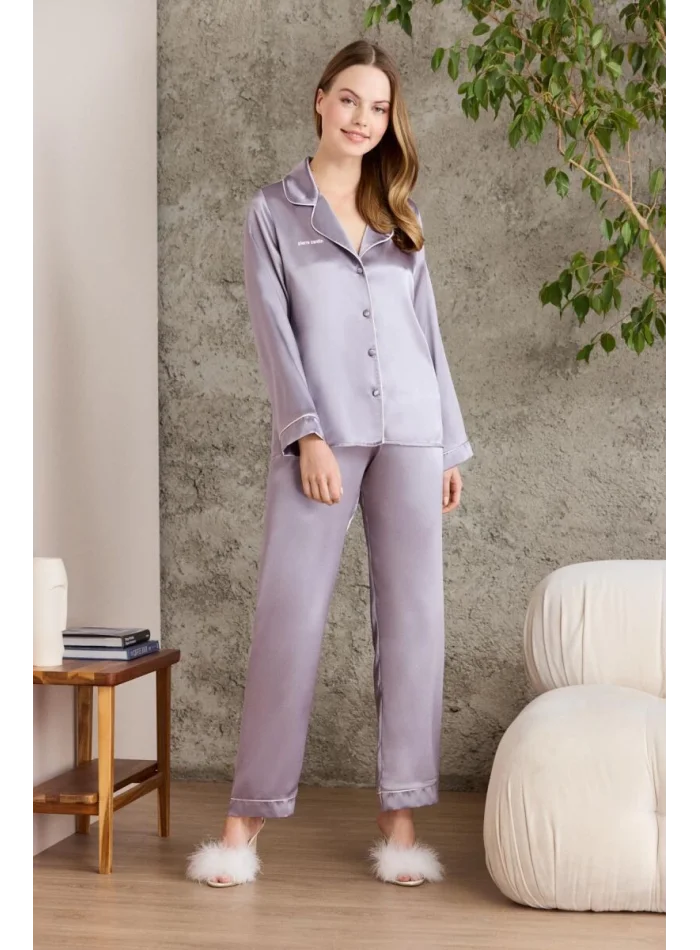Kaliteli Şık Saten Biyeli Kadın Pijama Takımı