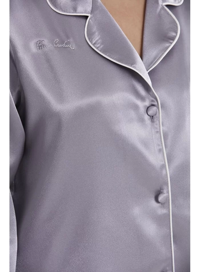 Kaliteli Şık Saten Biyeli Kadın Pijama Takımı
