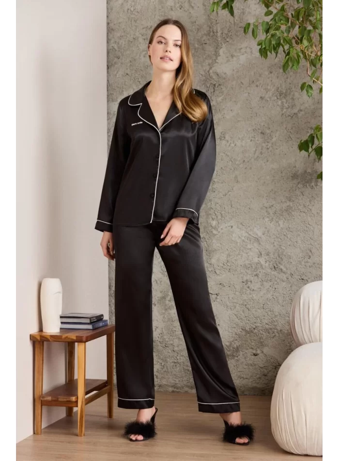 Kaliteli Şık Siyah Kadın Pijama Takımı