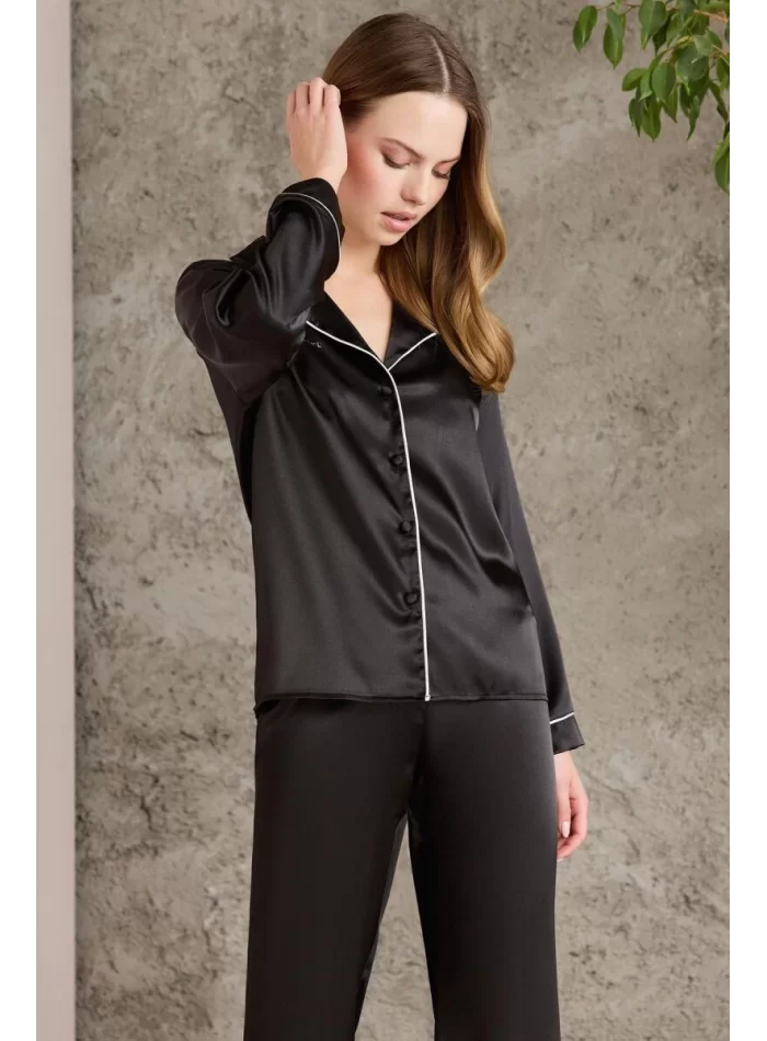 Kaliteli Şık Siyah Kadın Pijama Takımı
