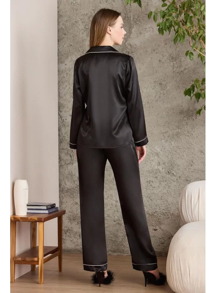 Kaliteli Şık Siyah Kadın Pijama Takımı