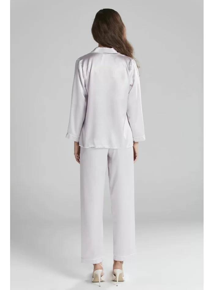 Kaliteli Şık Saten Biyeli Kadın Pijama Takımı
