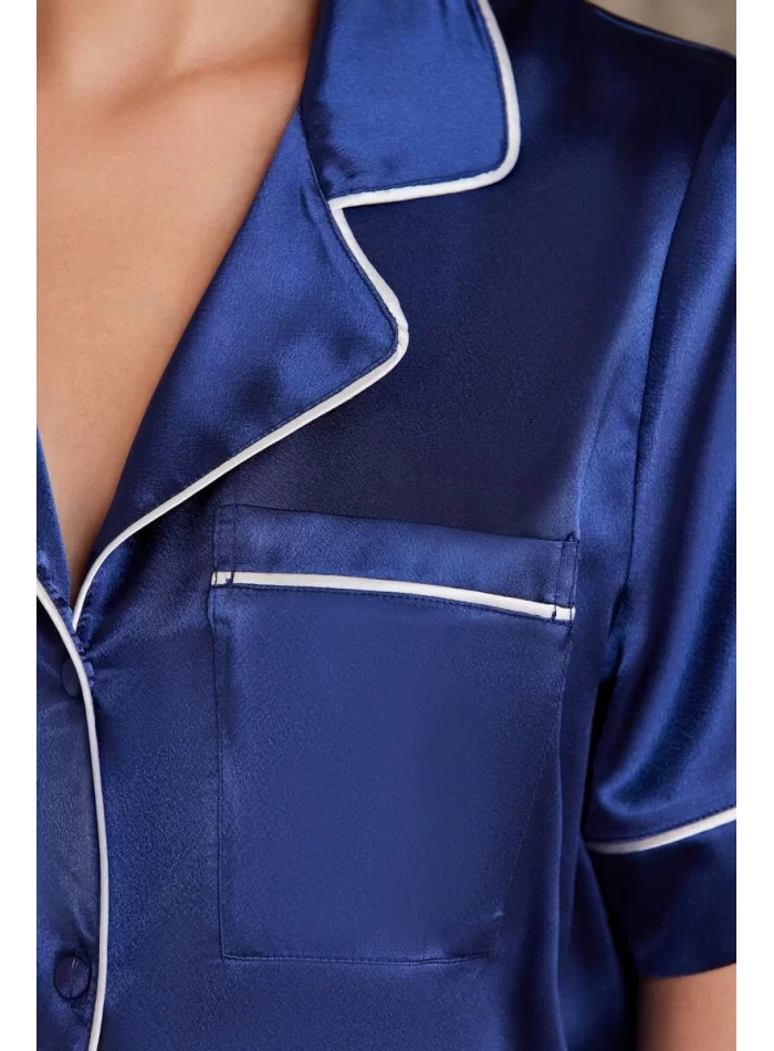 Kaliteli Şık Lacivert Kadın Pijama Takımı