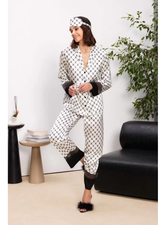 Kaliteli Şık Siyah Kadın Pijama Takımı