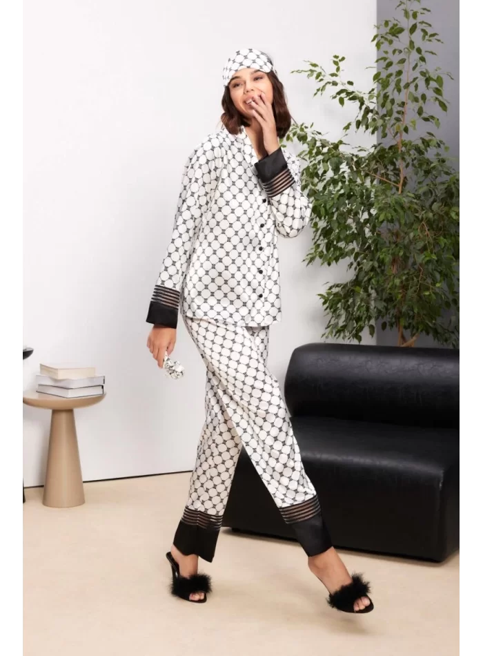 Kaliteli Şık Siyah Kadın Pijama Takımı