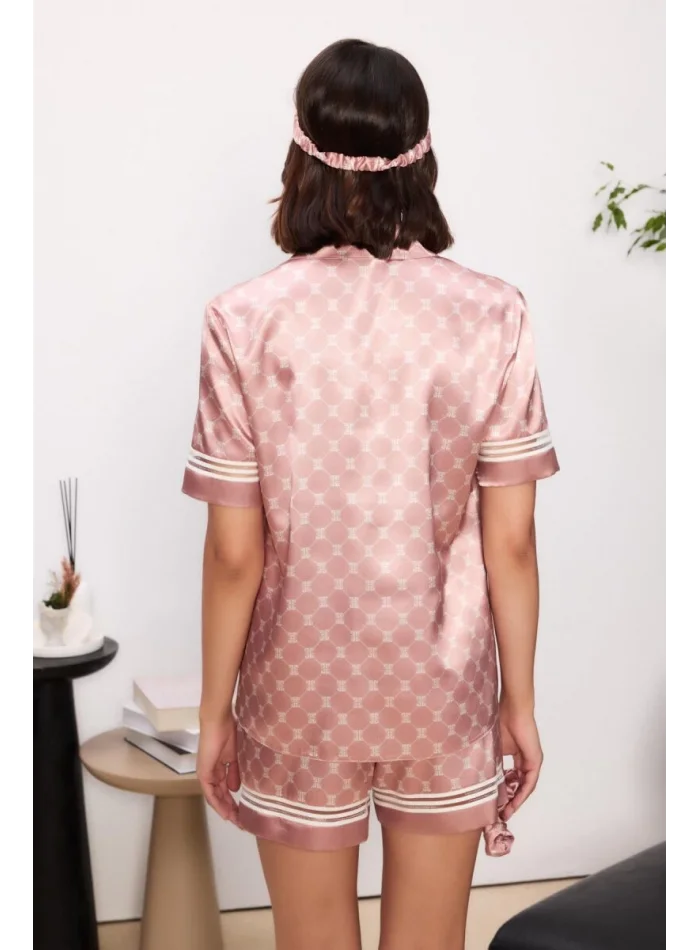 Kaliteli Şık Saten Biyeli Kadın Pijama Takımı - Brandy