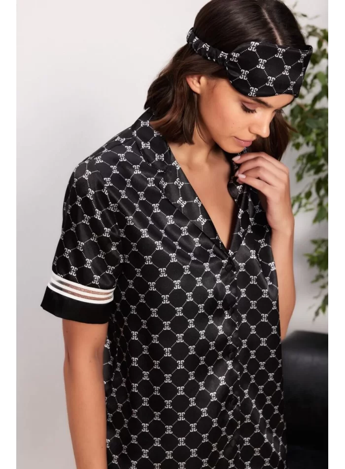 Kaliteli Şık Siyah Kadın Pijama Takımı