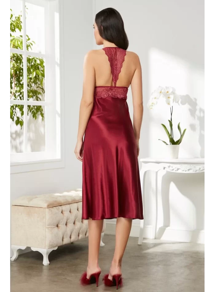 Kaliteli Şık Bordo Kadın Gecelik