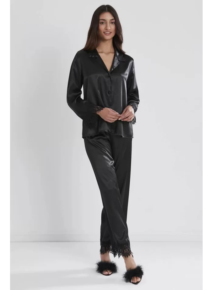 Kaliteli Şık Siyah Kadın Pijama Takımı