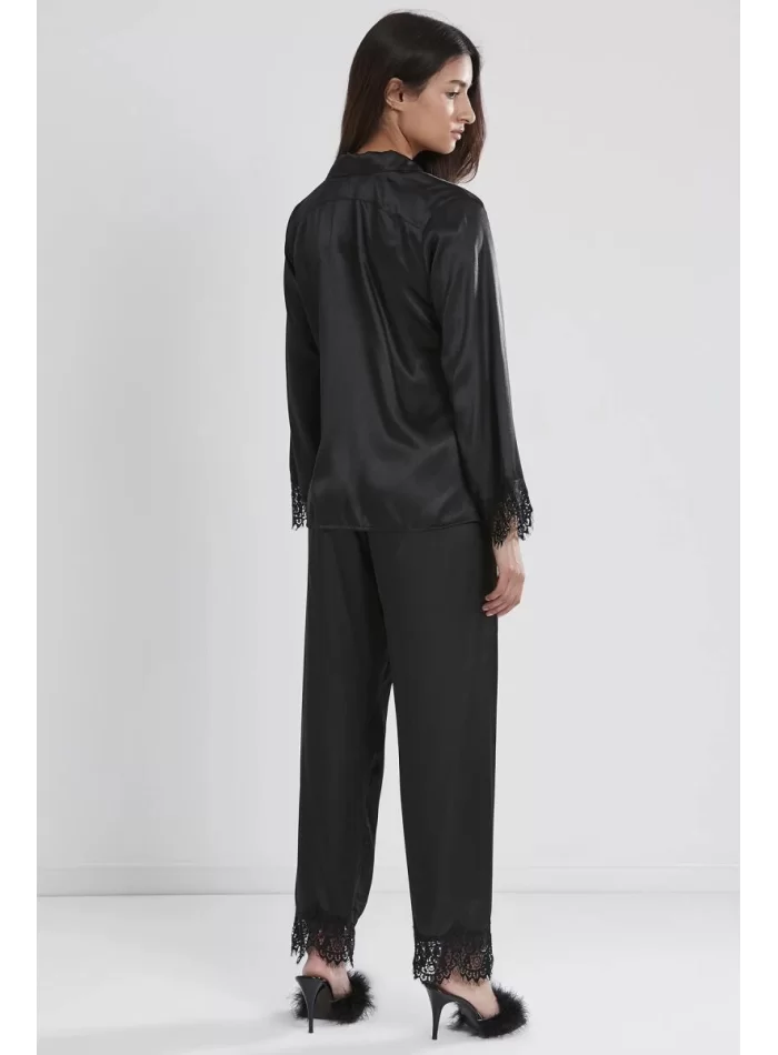 Kaliteli Şık Siyah Kadın Pijama Takımı