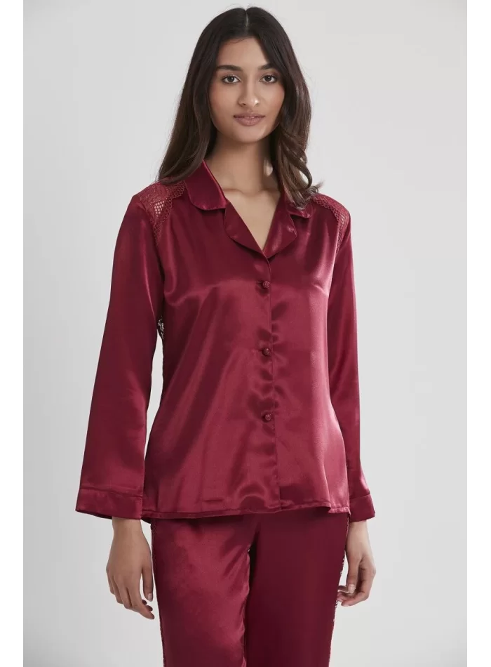 Kaliteli Şık Bordo Kadın Pijama Takımı