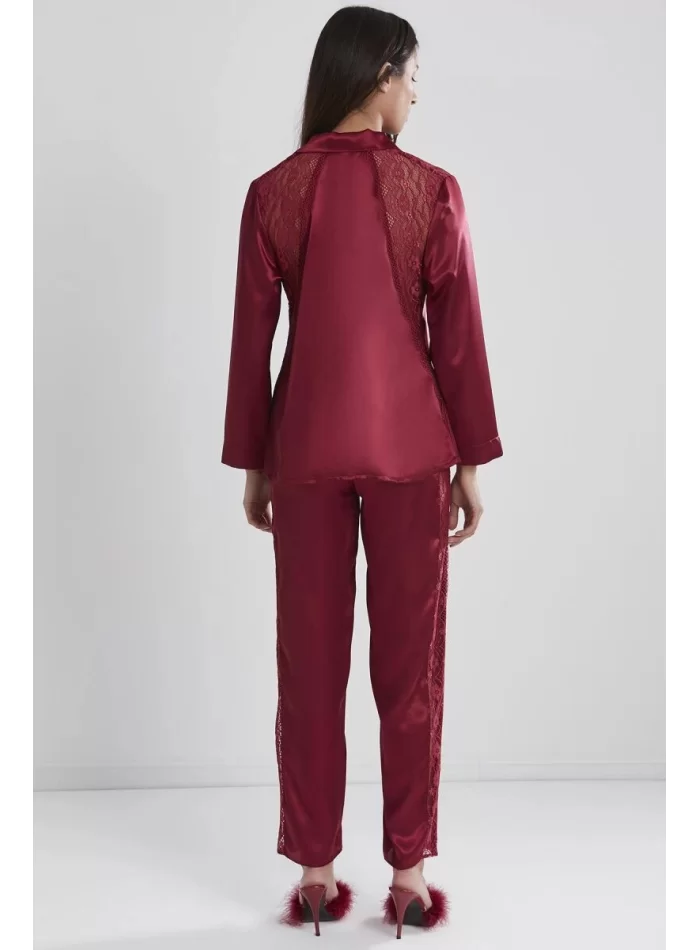 Kaliteli Şık Bordo Kadın Pijama Takımı